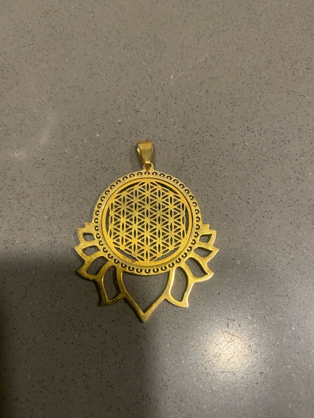 Gold Lotus Geometry Pendant Necklace - Women’s Fashion Jewelry